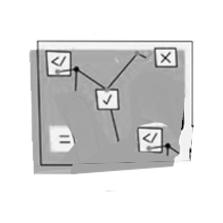 Illustration of a flow chart with ticks