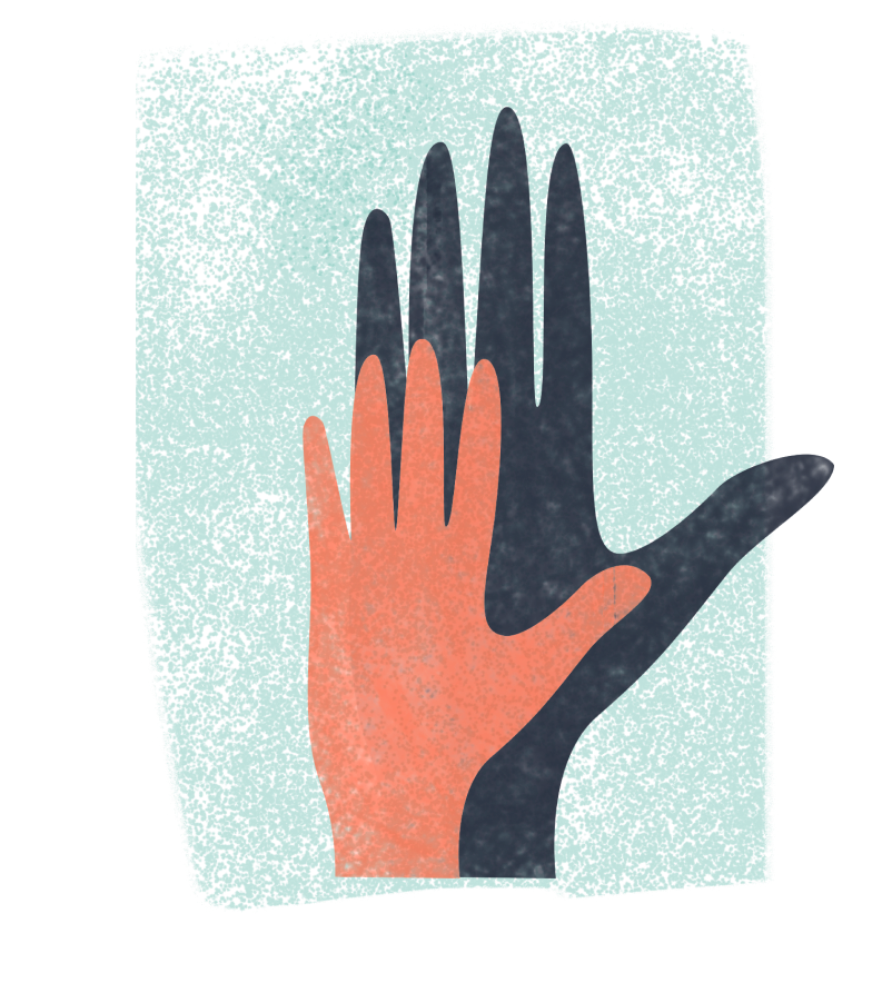 Illustration of a raised hand
